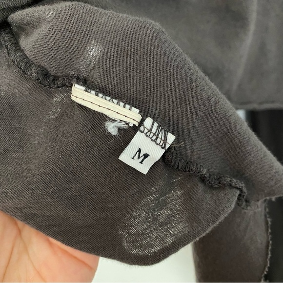 Enza Costa Draped Jersey Wrap Vest Cardigan Womens Size Medium Dark Gray Taupe - Picture 7 of 9